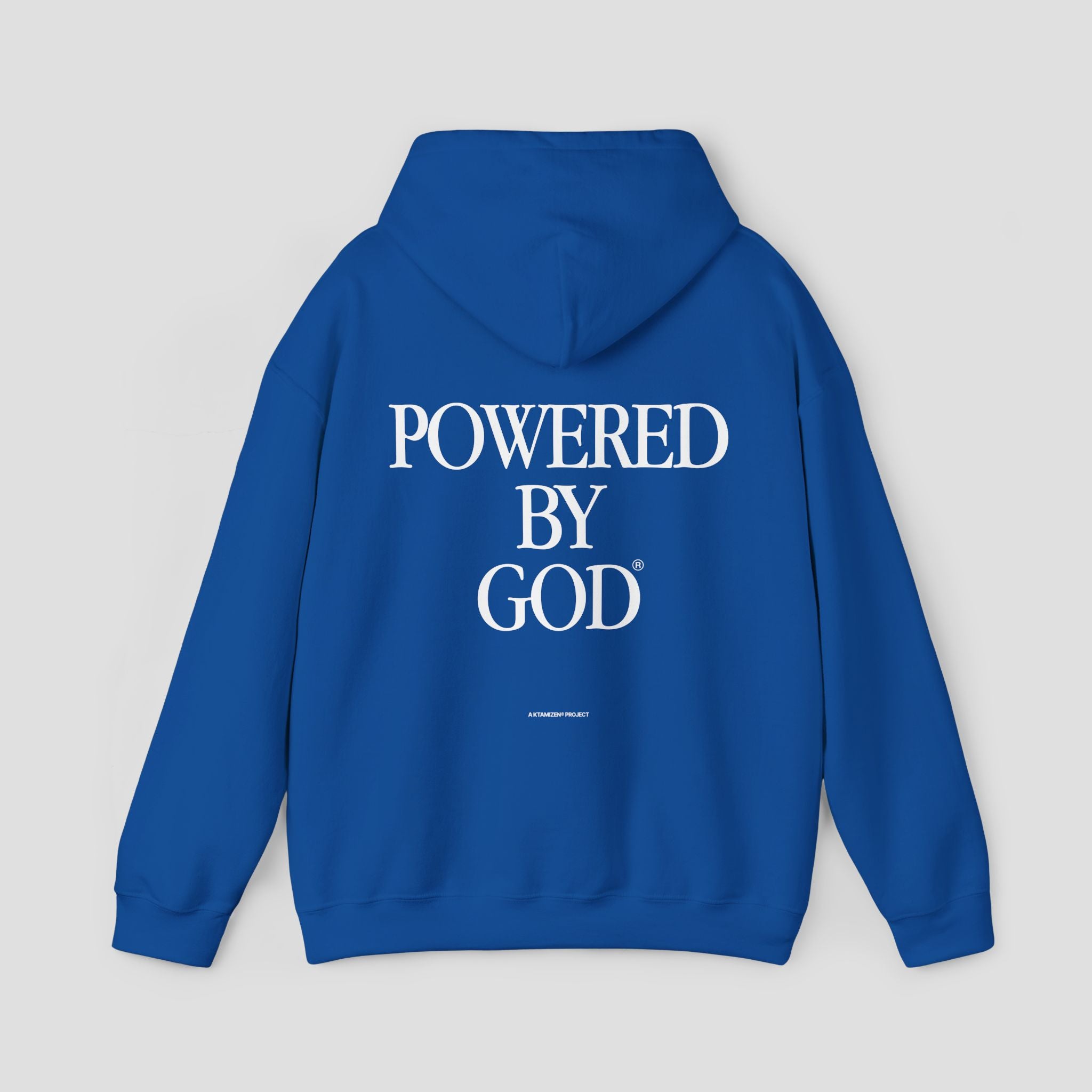 POWERED BY GOD BLUE HOODIE