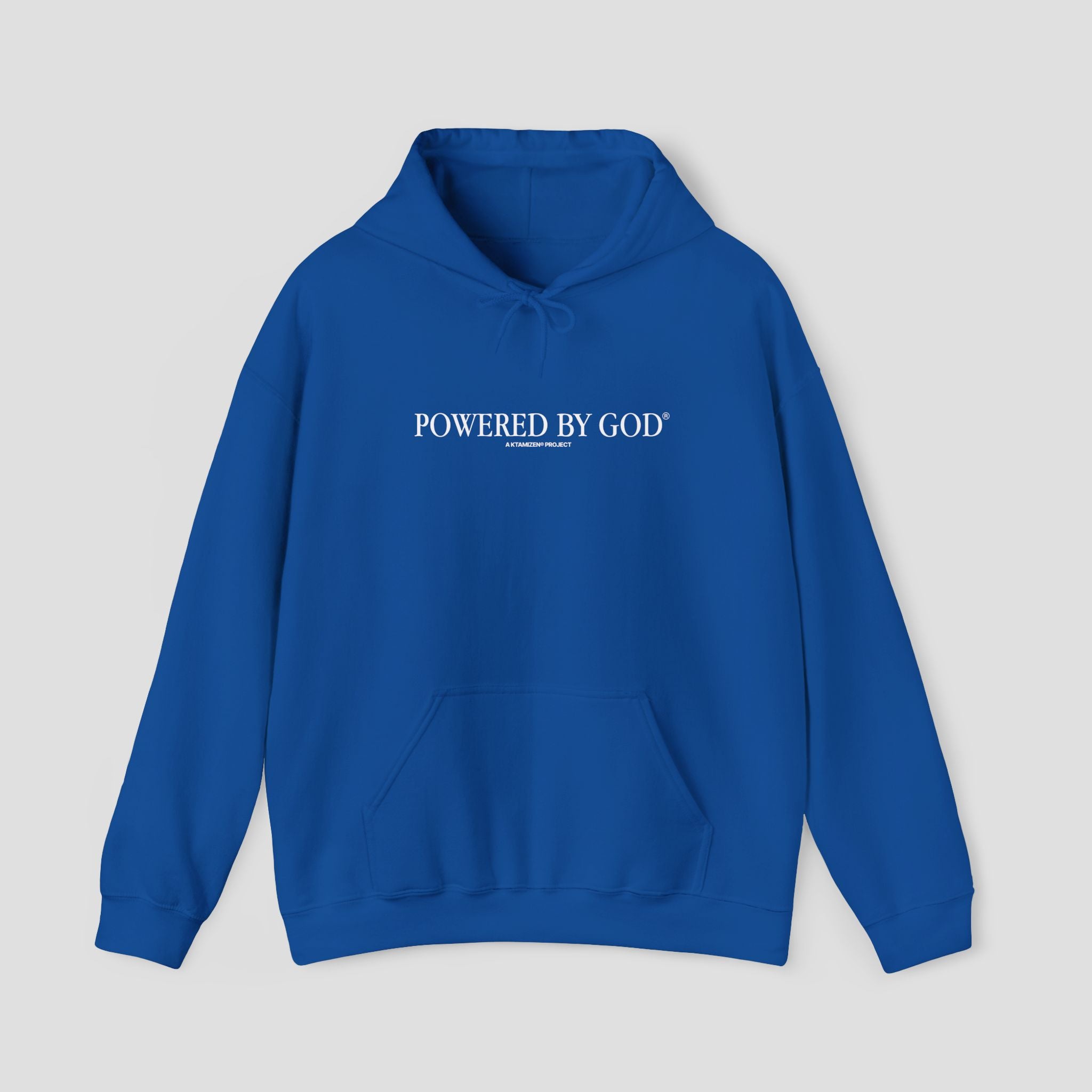 POWERED BY GOD BLUE HOODIE