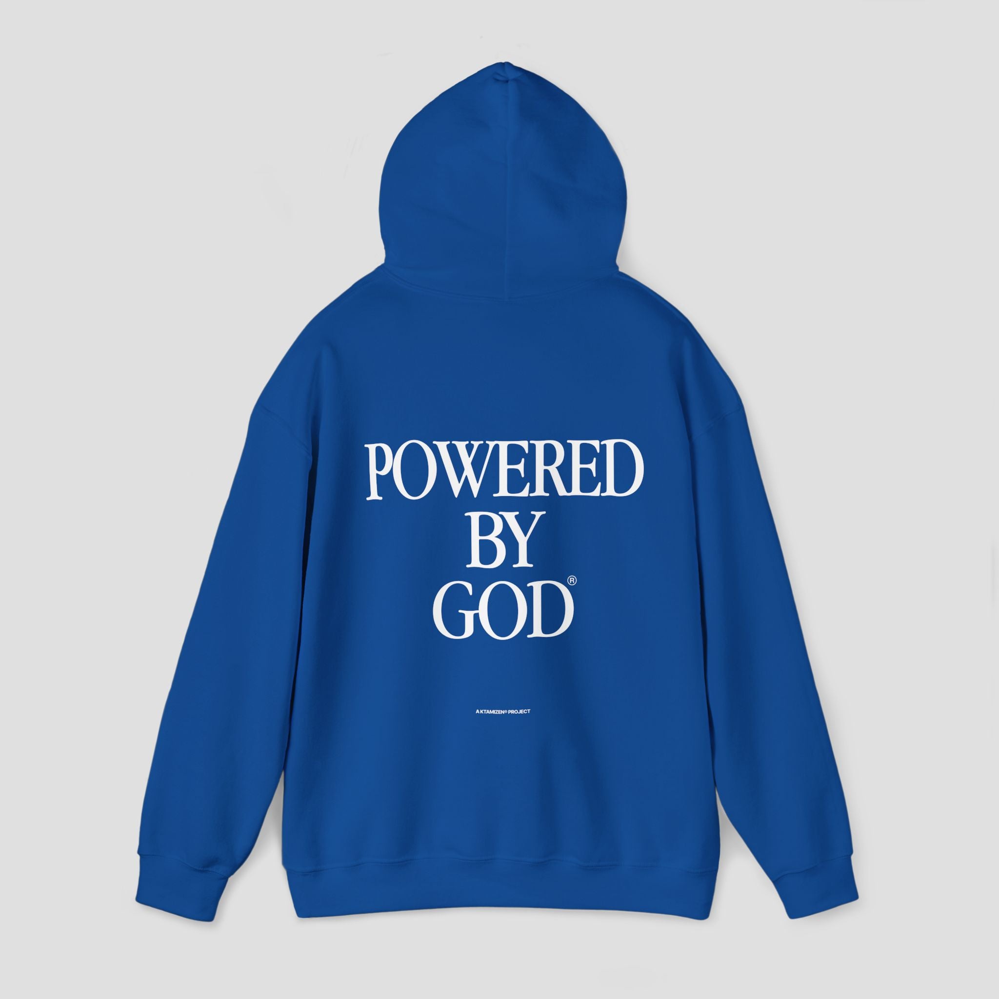 POWERED BY GOD BLUE HOODIE